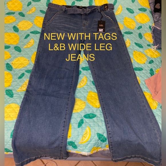 Lucky & Blessed Denim - Nwt L&B BELTED WIDE LEG JEANS SIZE 18